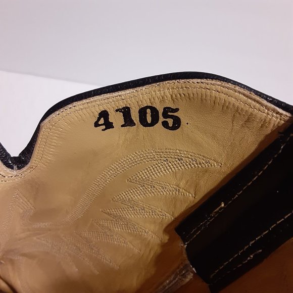 Rios Of Mercedes Men's Black Leather Western Cowboy Boots 4105 Size 10.5 D - Picture 8 of 10